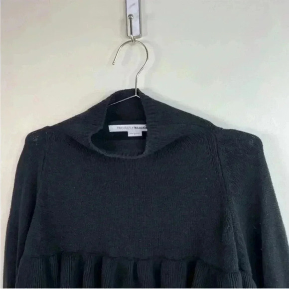 Project Naadam Black Mock Neck Cable Knit Sweater - Picture 4 of 8